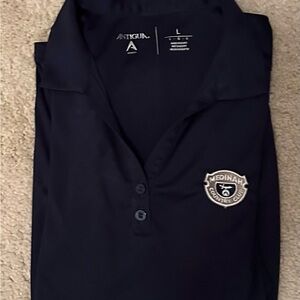 Women’s Antigua Navy Polo with Medinah Logo